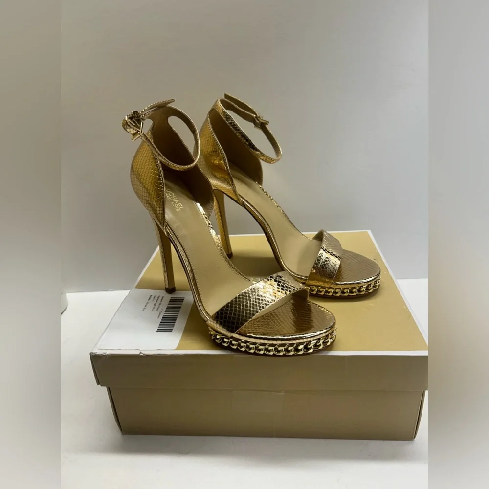 Michael‎ Kors Jordyn Metallic Snake Leather Platforms